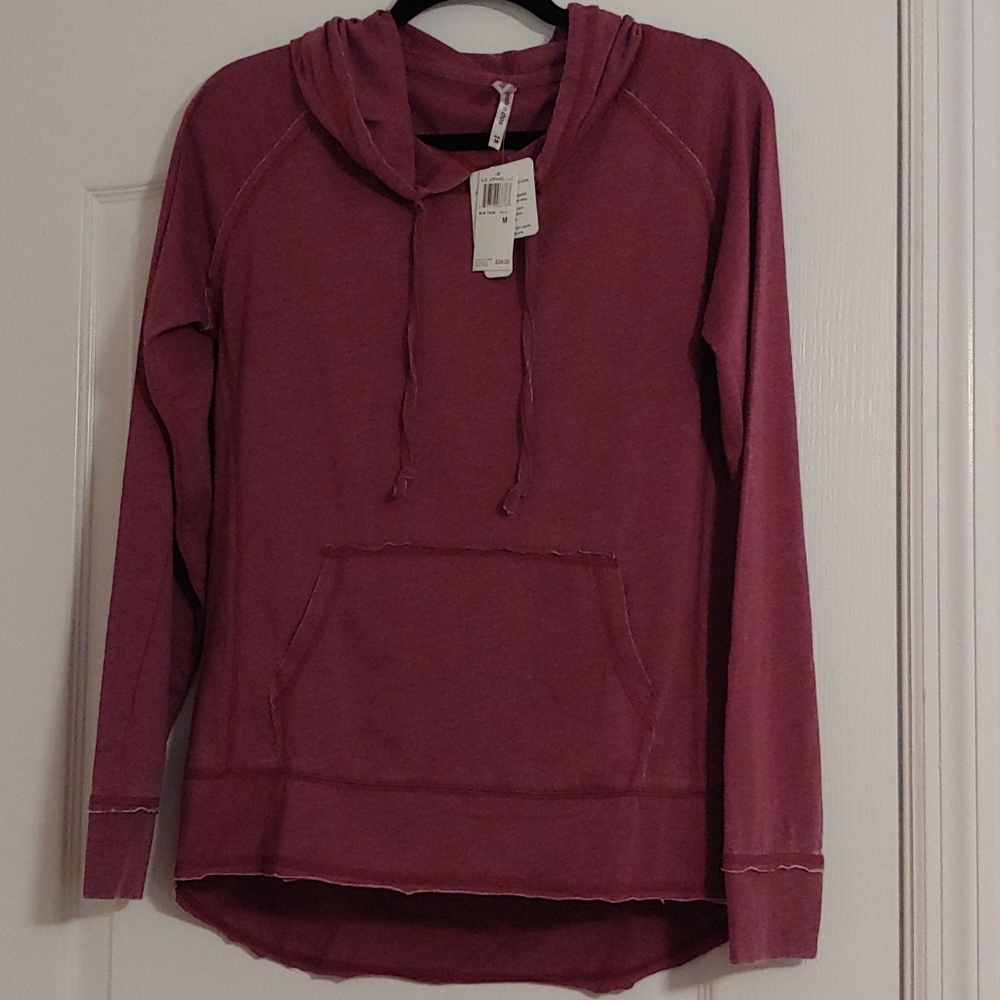 Ladies cotton/poly lightweight pullover hoodie